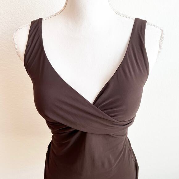 Gottex Brown V-Neck Women Swimsuit Tankini US Size 8 Brand New - Picture 4 of 4